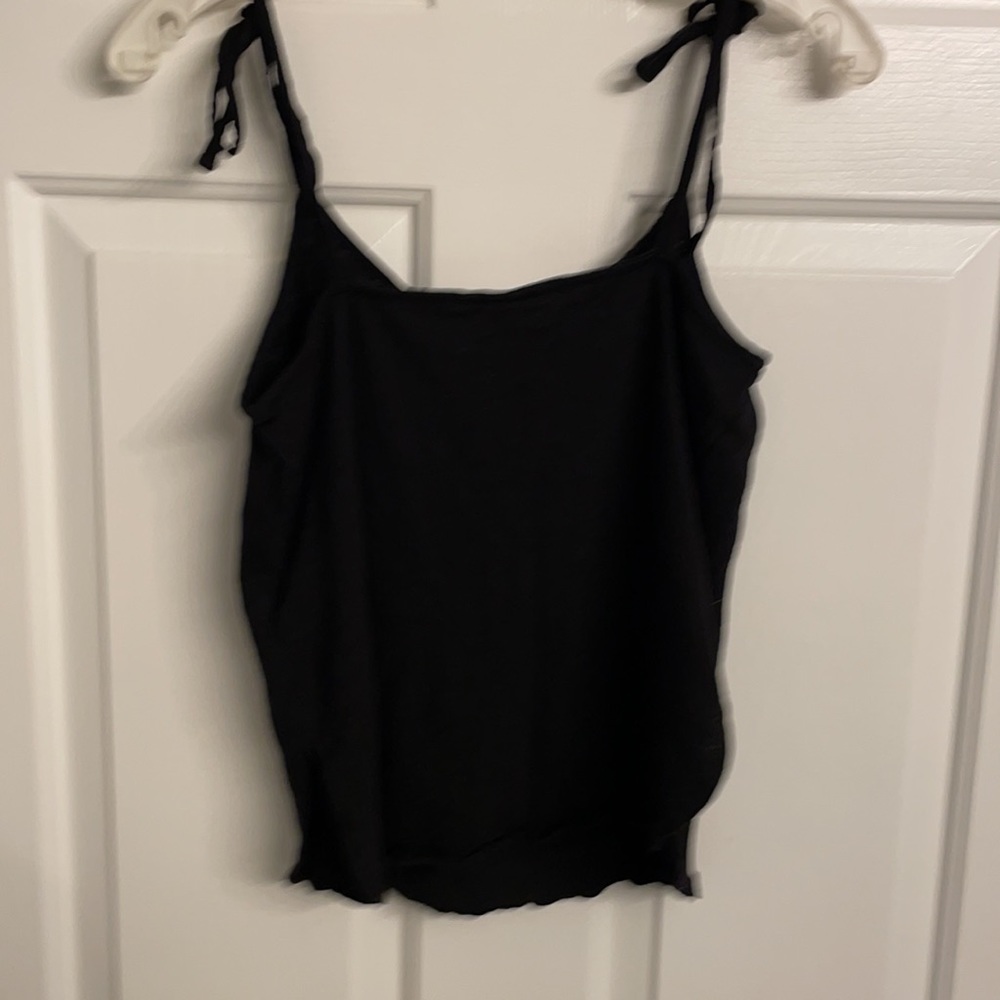 Basic H&M black tank w/ ties on shoulders XS - Picture 11 of 11